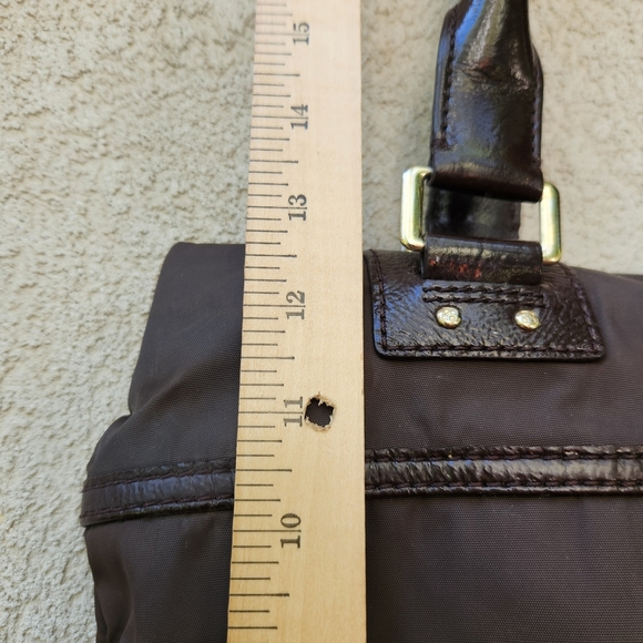 Kate Spade New York Handbag Tote Brown Nylon Shoulder Bag Double Handle Purse - Picture 5 of 13